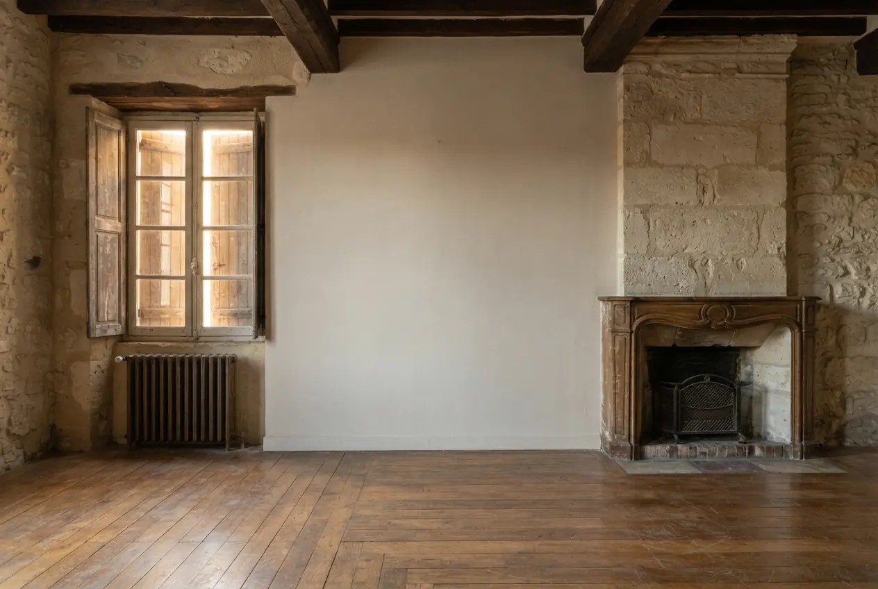 Salon sans climatisation avant travaux à Trinquetaille, Arles