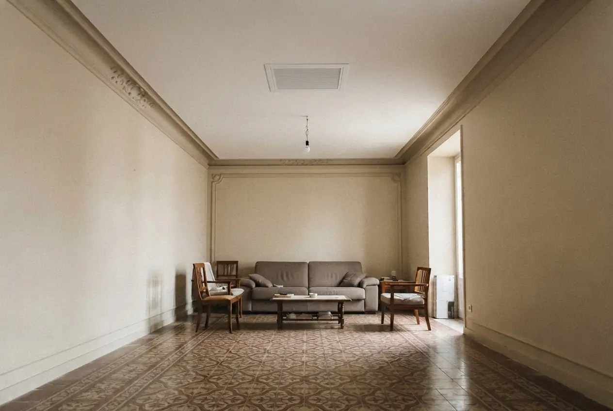 Grille de soufflage discrète d'une climatisation gainable au plafond